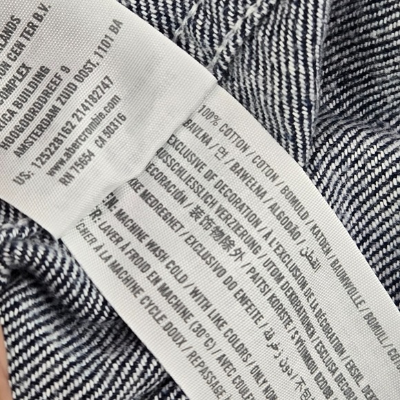 Abercrombie & Fitch Men Button Up Shirt Medium Gray Flannel Pockets Long Sleeve - Picture 6 of 7